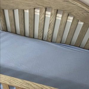 Blue crib sheet